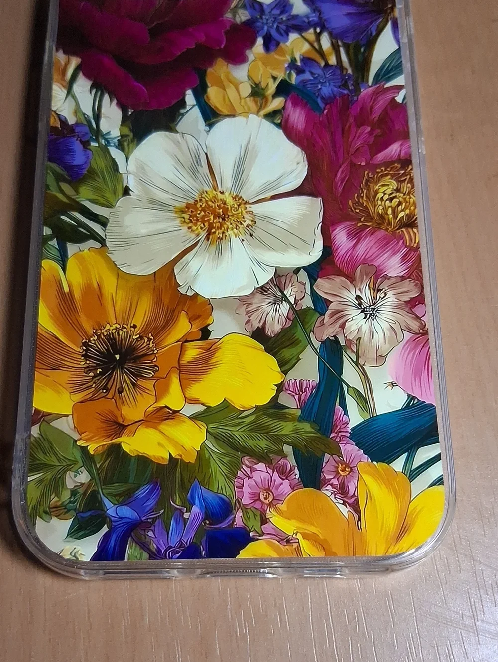 Floral Print Clear Phone Case - Multicolor